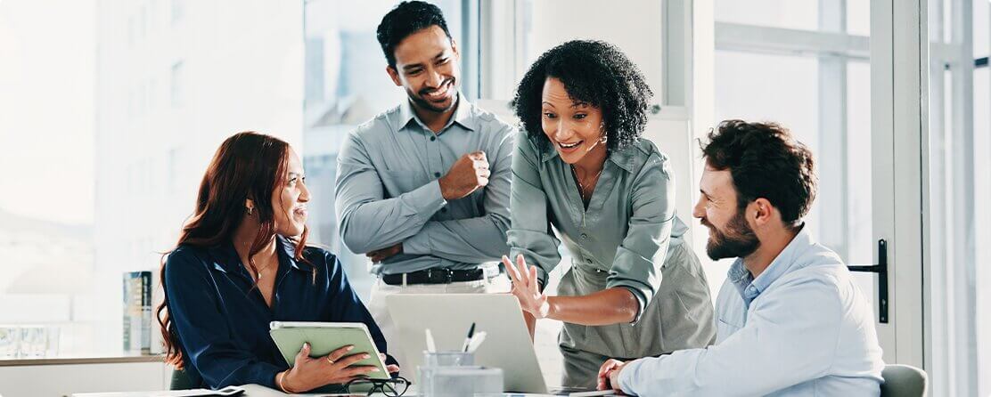 Healthcare professionals collaborating around a table